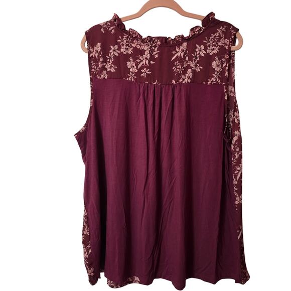 NWOT Stitchfix 41 Hawthorn Orlee Mixed Material Floral Sleeveless Top 3X - Picture 4 of 5